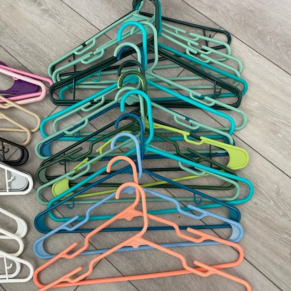 Colorful Plastic Hangers Set for Closet Organization set of 35